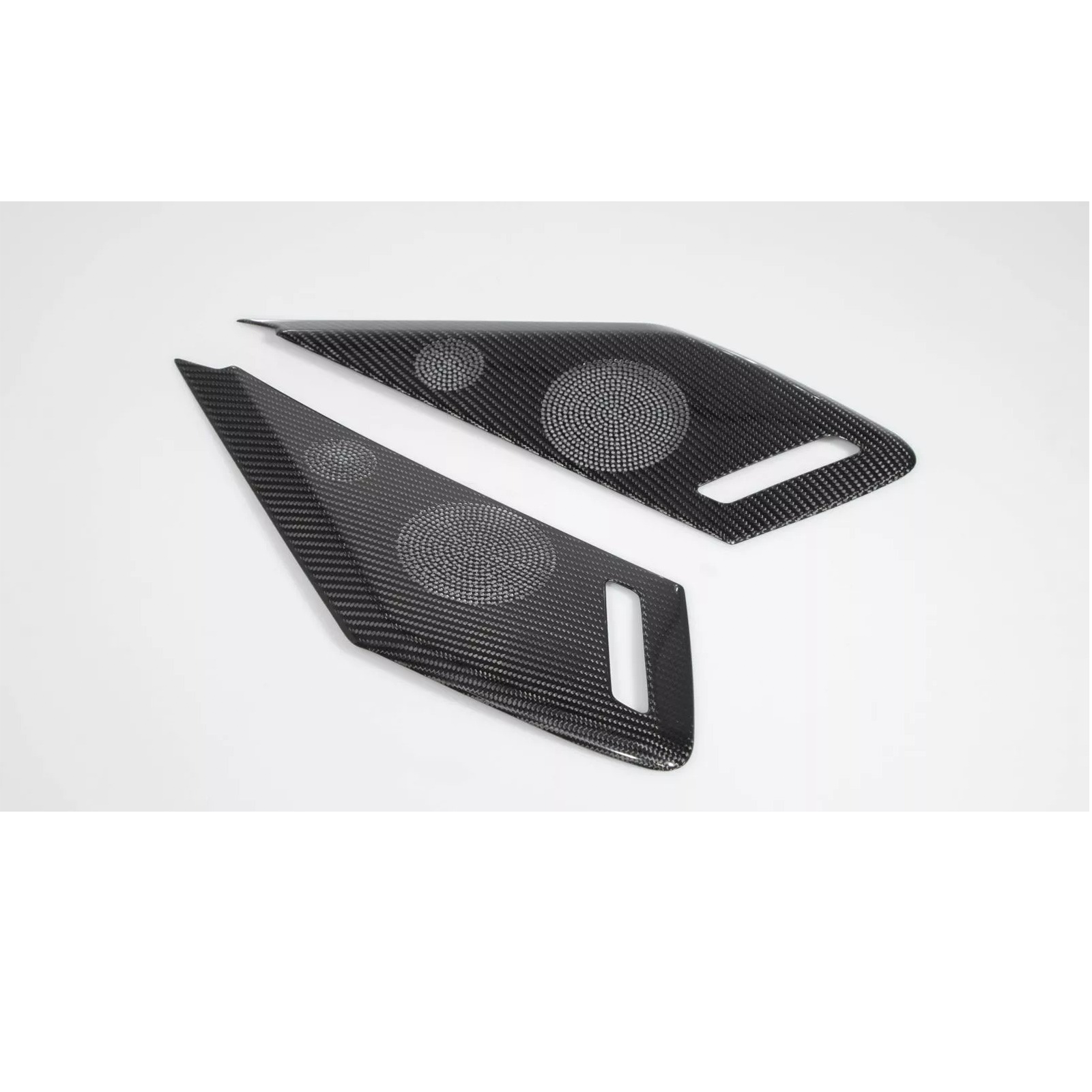 Dry Carbon Fiber Door Speaker Cover Trim for Chevrolet Corvette C8 - Bull Boost Performance