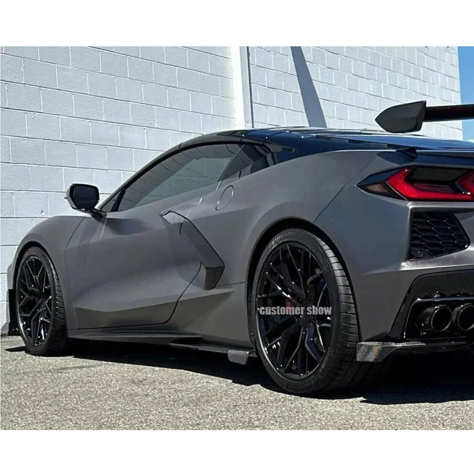 Dry Carbon Fiber Side Skirts Extension Panel for Chevrolet Corvette C8 - Bull Boost Performance