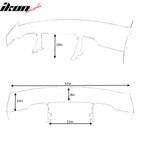 Universal 57" JDM Racing GT RS Carbon Fiber Trunk Spoiler W/ Brackets