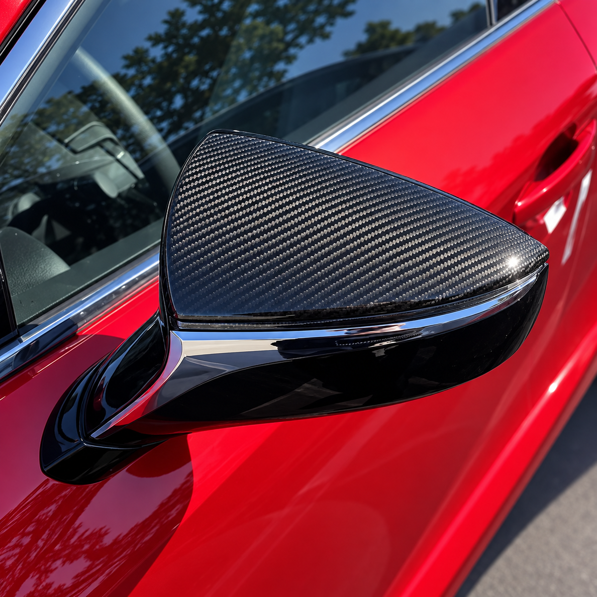 OEM Style Carbon Fiber Mirror Cap Set for Lexus IS300 IS350 IS500 by Stratec Systems