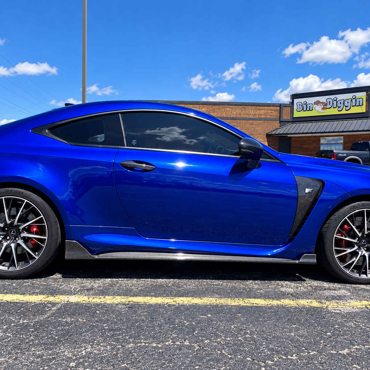 Dry Carbon Fiber Side Skirt Extensions for Lexus RC F by Stratec Systems