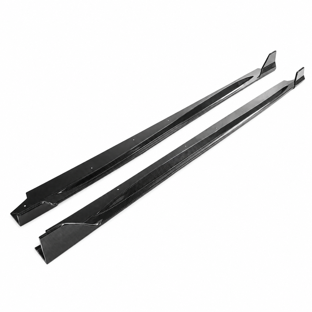 Dry Carbon Fiber Side Skirt Extensions for Lexus RC F by Stratec Systems