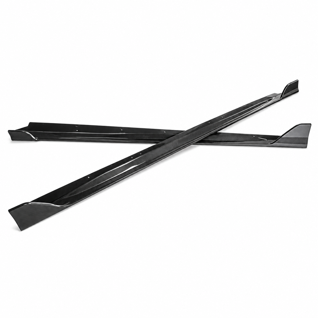 Dry Carbon Fiber Side Skirt Extensions for Lexus RC F by Stratec Systems