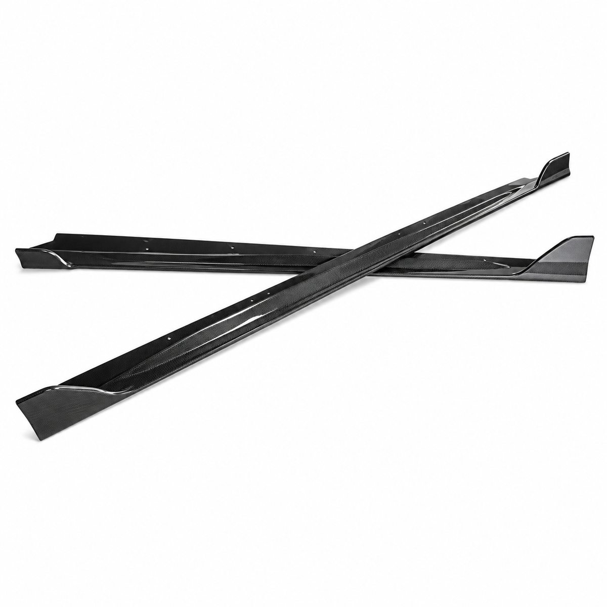 Dry Carbon Fiber Side Skirt Extensions for Lexus RC F by Stratec Systems