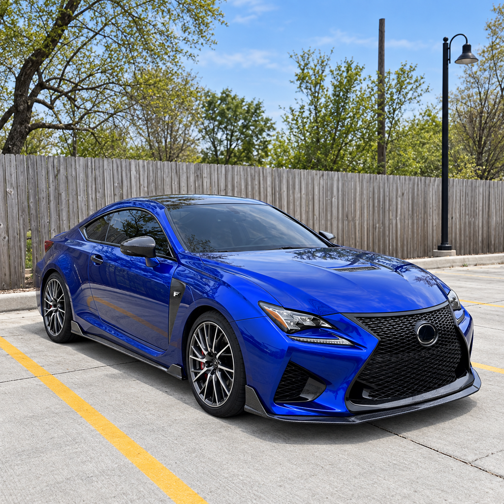 Dry Carbon Fiber Side Skirt Extensions for Lexus RC F by Stratec Systems