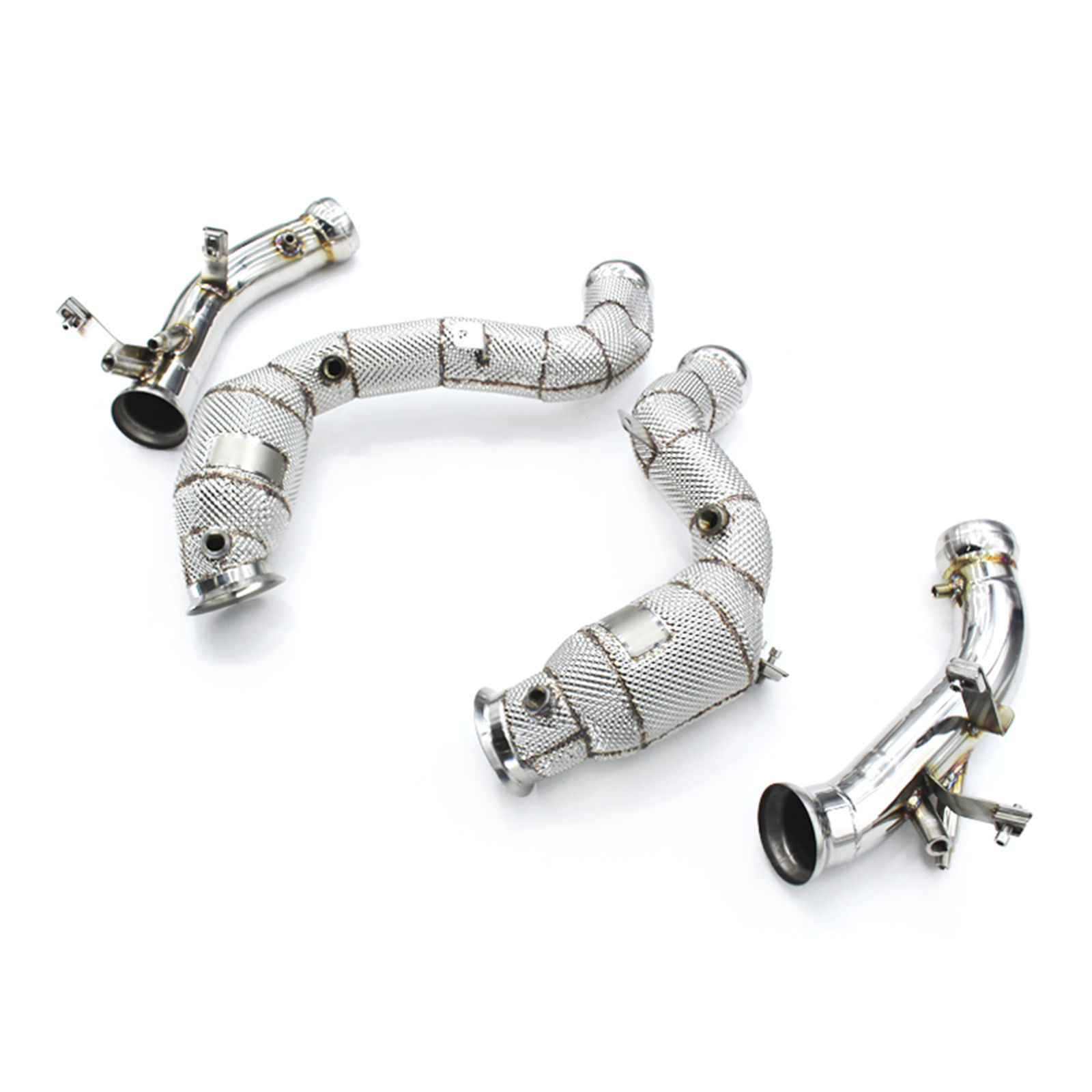 Custom 300 Cell Catted Downpipe Header System for Mercedes‑Benz E63 E63S AMG GT C 4.0TT - Bull Boost Performance