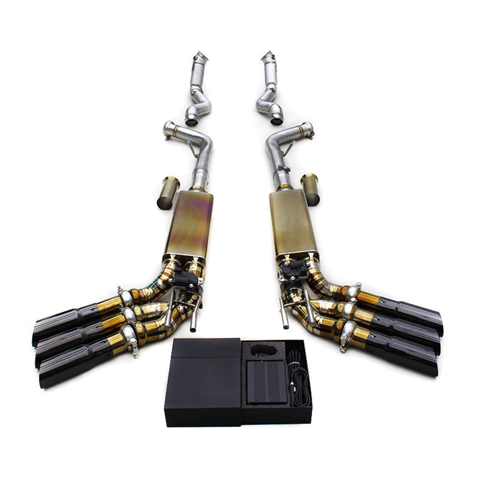 Titanium Catback Exhaust System Downpipes for Mercedes Benz G500 G550 W463 - Bull Boost Performance