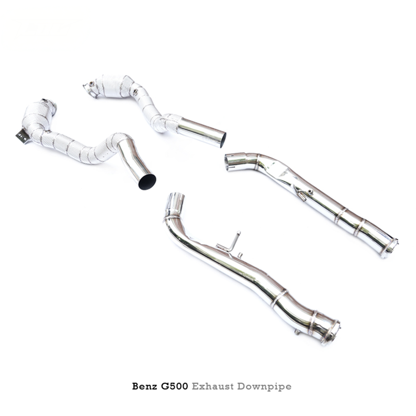 High Flow Catted T304 Stainless Downpipe for Mercedes Benz G500 W463A 4.0T - Bull Boost Performance