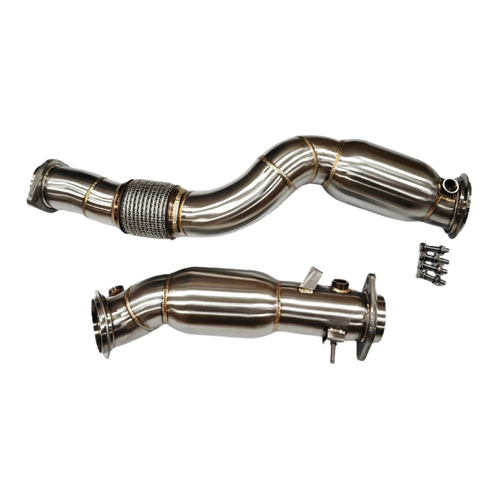 High-Flow Catted Exhaust Downpipes for BMW G87 M2 G80 M3 G82 M4 - Bull Boost Performance
