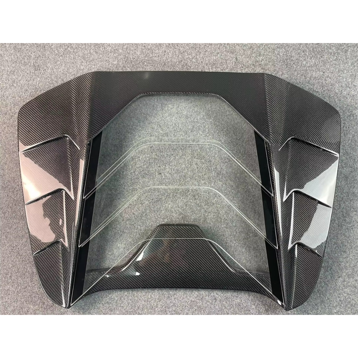Carbon Fiber Rear Transparent Engine Cover V2 for Ferrari 488 by Stratec Systems
