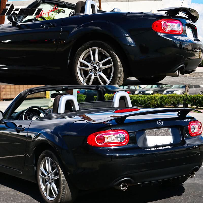 2006-2015 Mazda Miata IKON Type A Matte Black Rear Spoiler Wing ABS