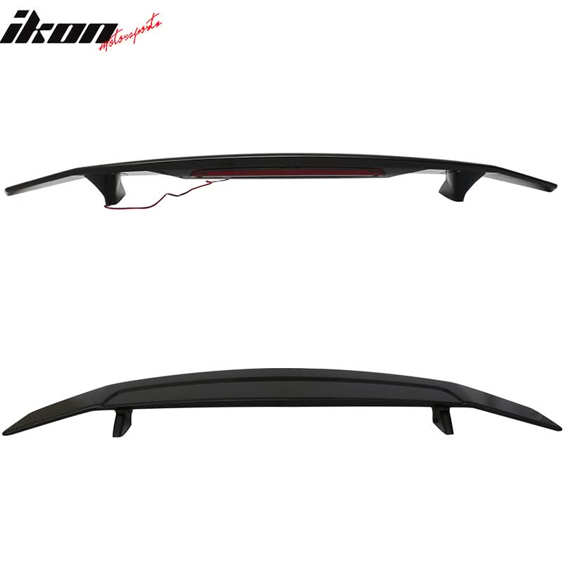 Universal Rear Spoiler Wing With 3rd Brake Light Ikon Style Trunk Wing