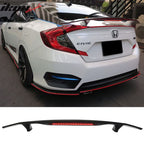 Universal Rear Spoiler Wing With 3rd Brake Light Ikon Style Trunk Wing