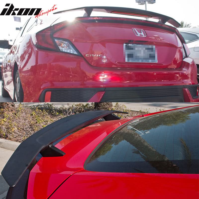 2016-2020 Honda Civic Coupe Rear Spoiler Wing w/ LED 3RD Brake Light