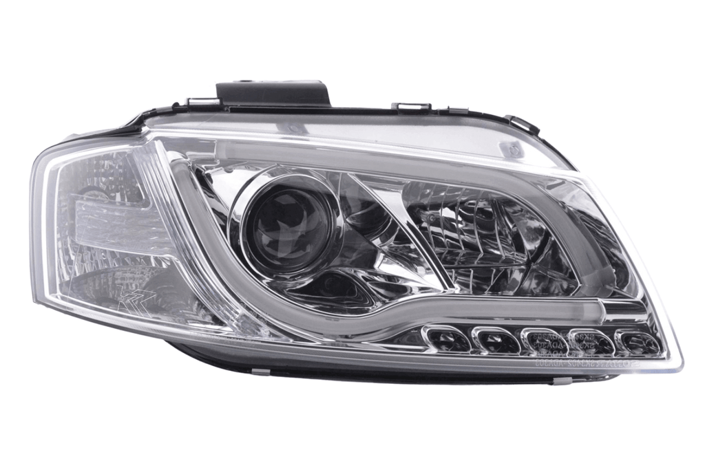 Audi A3 (8P 8PA) Chrome LED Headlights with Daytime Running Lights (2003-2008)