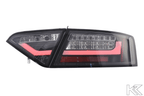 Audi A5 (B8 - 8T) Coupe Black Clear LED Bar Taillights (2007-2011)- For Halogen Models