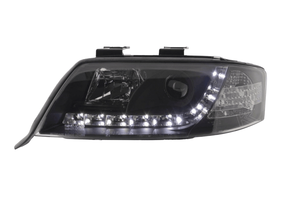 Audi A6 (C5 4B) Black LED Headlights with Daytime Running Lights (1997-2001)
