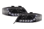 Audi A6 (C5 4B) Black LED Headlights with Daytime Running Lights (1997-2001)