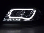 Audi A6 (C5 4B) Chrome LED Headlights with Daytime Running Lights (1997-2001) - With R87 approval