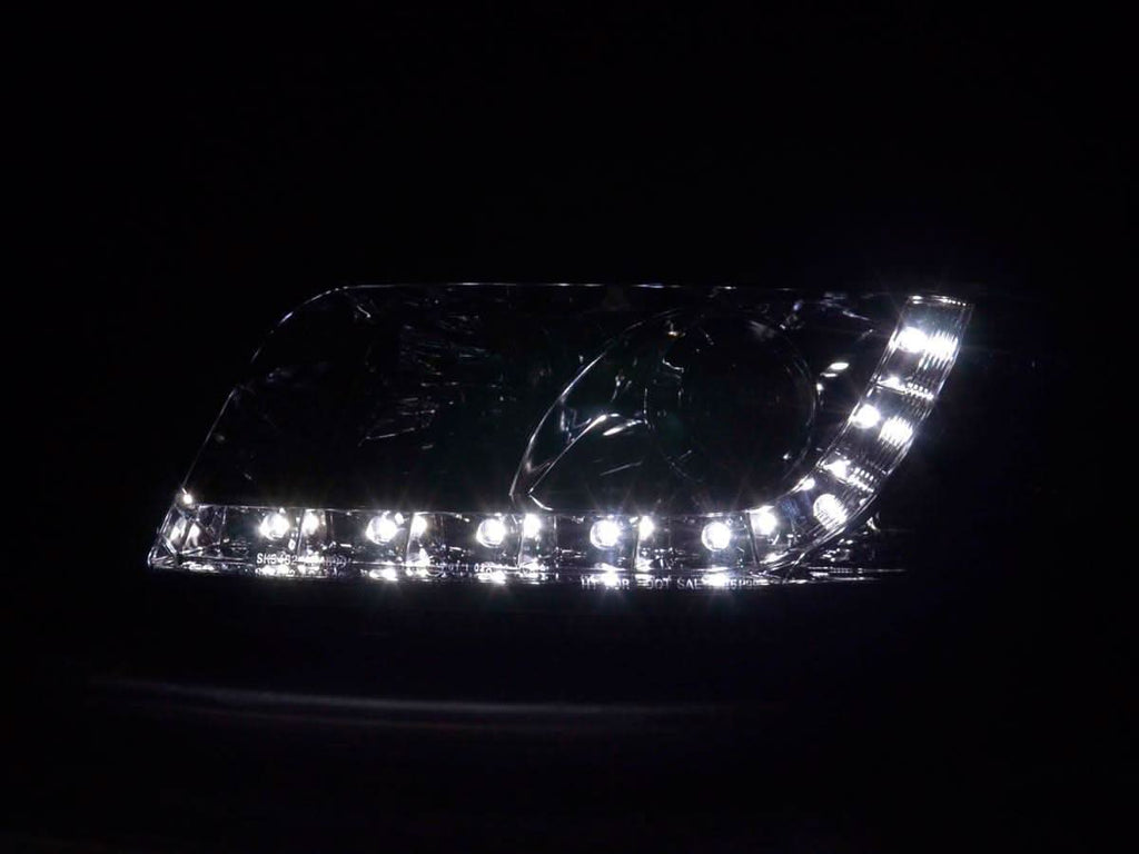 Audi A6 (C5 4B) Chrome LED Headlights with Daytime Running Lights (2001-2004)