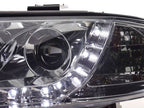 Audi A6 (C5 4B) Chrome LED Headlights with Daytime Running Lights (2001-2004)