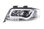 Audi A6 (C5 4B) Chrome LED Headlights with Daytime Running Lights (2001-2004) - With R87 approval