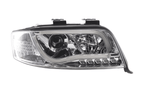 Audi A6 (C5 4B) Chrome LED Headlights with Daytime Running Lights (2001-2004) - With R87 approval