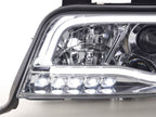 Audi A6 (C5 4B) Chrome LED Headlights with Daytime Running Lights (2001-2004) - With R87 approval