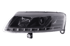 Audi A6 (C6 4F) Black Xenon LED Headlights with Daytime Running Lights (2004-2008)