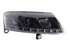 Audi A6 (C6 4F) Black Xenon LED Headlights with Daytime Running Lights (2004-2008)