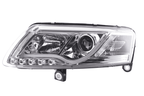 Audi A6 (C6 4F) Chrome LED Headlights with Daytime Running Lights (2004-2008)
