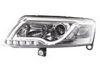 Audi A6 (C6 4F) Chrome LED Headlights with Daytime Running Lights (2004-2008)