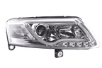 Audi A6 (C6 4F) Chrome LED Headlights with Daytime Running Lights (2004-2008)