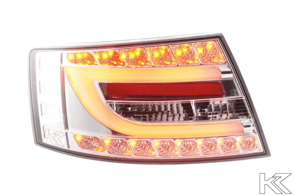 Audi A6 (C6/4F) Sedan Chrome Clear LED Taillights Set (2004-2008)