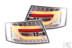 Audi A6 (C6/4F) Sedan Chrome Clear LED Taillights Set (2004-2008)