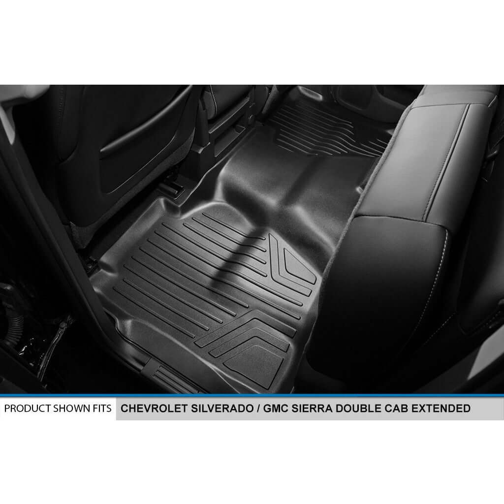 SMARTLINER Custom Fit Floor Liners For Double Cab 2019 Chevy Silverado 1500 LD (Bucket)