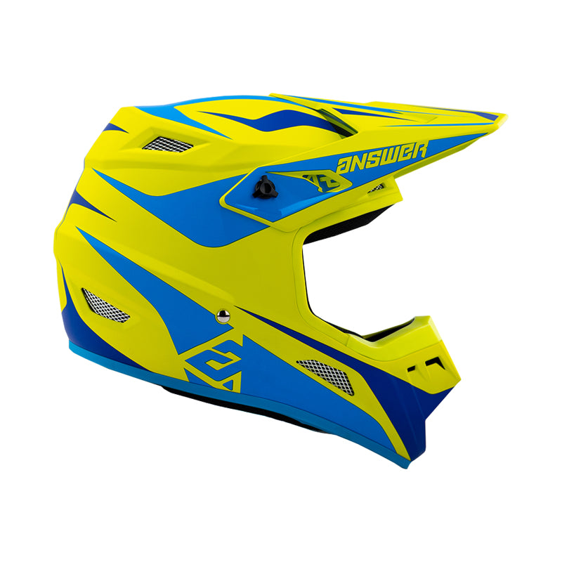 Answer 26 AR1 Mototown Helmet Matte Hyper Acid/Cyan/Dark Blue Youth - Small