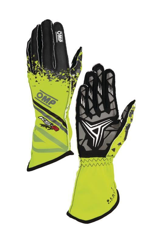 OMP KS-2 ART my2025 KART GLOVES ANTHRACITE / FLUO YELLOW SZ 4 (KIDS)