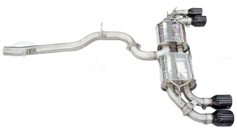 Invidia 2022+ Volkswagen Golf R MK8 76mm R400 Valved Cat Back Exhaust Straight Cut Black Tips
