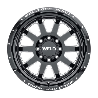 Weld Off-Road W102 20X10 Stealth 8X170 ET-18 BS4.75 Gloss Black MIL 125.1