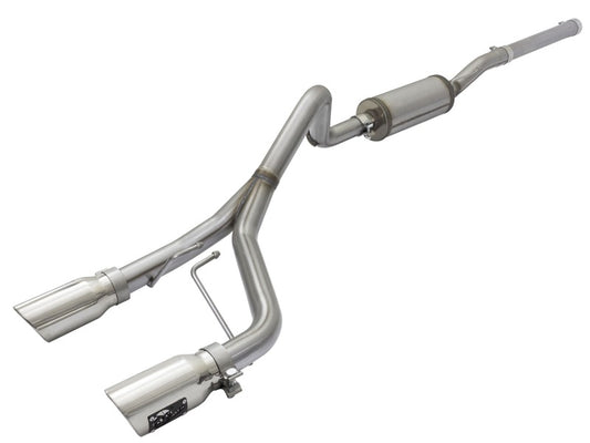 aFe Rebel Series CB 2.5in Dual Center Exit SS Exhaust w/ Polish Tip 07-15 Jeep Wrangler 3.6L/3.8L V6