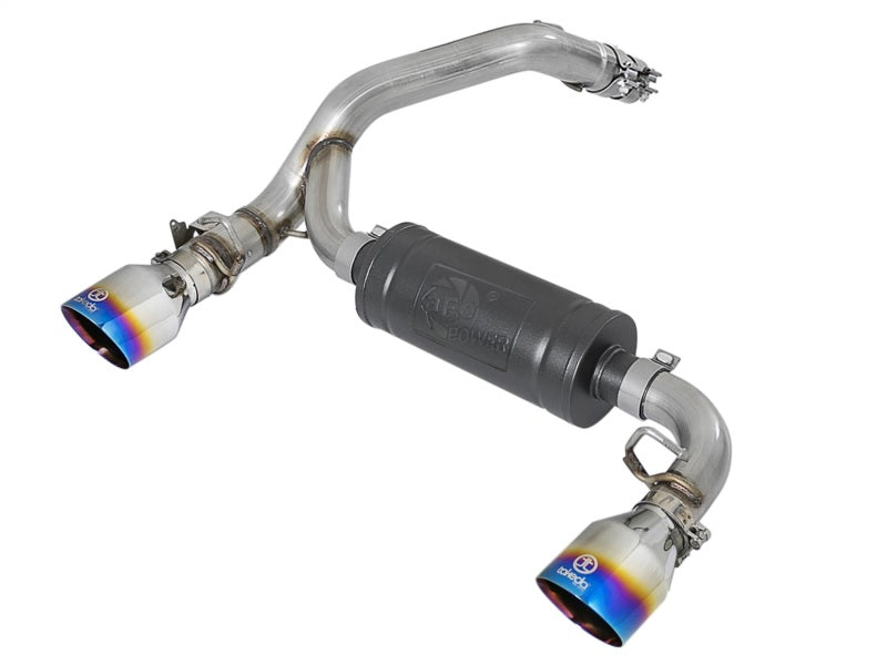 aFe Takeda 3in 304 SS Axle-Back Exhaust System w/ Blue Flame Tip 16-18 Ford Focus RS 2.3L (t)