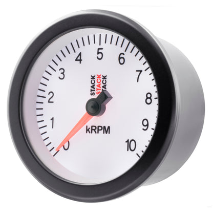 Autometer Stack Sport 88mm 0-10K RPM Tachometer - White