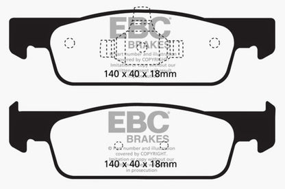 EBC 2016-2017 Smart Fortwo 0.9L Turbo Ultimax2 Front Brake Pads