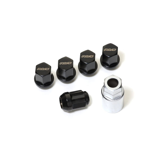 Rays 19 Hex Lock & Lug Nut Set M14 x 1.5 - Black