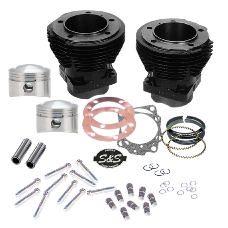 S&S Cycle 79-84 BT 88in Sidewinder 3-5/8in Big Bore Cylinder Kit - Gloss Black