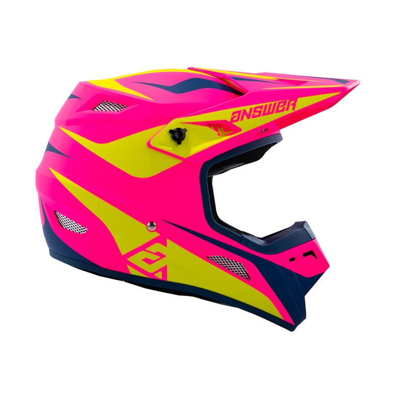 Answer 26 AR1 Mototown Helmet Matte Pink/Hyper Acid/Dark Blue Youth - Medium