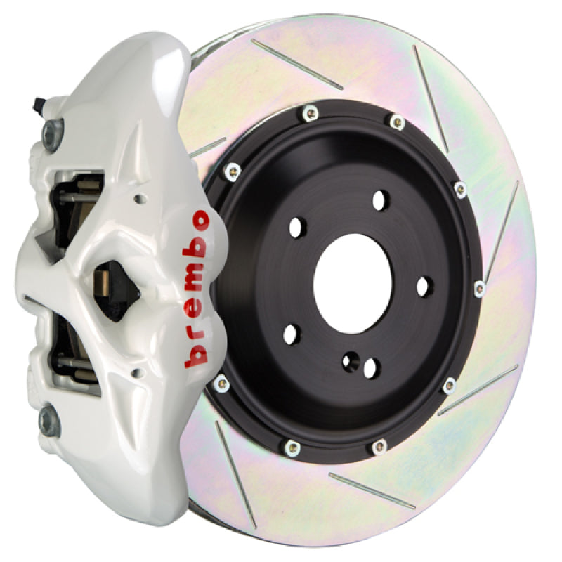 Brembo 07-13 X5 Rear GT BBK 4 Piston Cast 380x28 2pc Rotor Slotted Type1-White