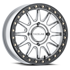 Raceline A14SB Alpha 15x7in /  BP / 25mm Offset / 68mm Bore - Hyper Silver w/Black Ring
