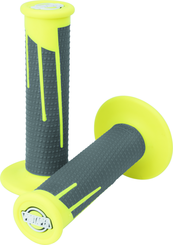 ProTaper Full Diamond Clamp-On Grips - Neon Yellow/Dark Gray